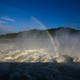 A rainbow is seen as Hoa Binh hydroelectric power plant.
